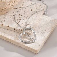 Stainless Steel 18K Gold Plated Modern Style Simple Style Polishing Plating Heart Shape Necklace main image 6