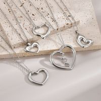 Stainless Steel 18K Gold Plated Modern Style Simple Style Polishing Plating Heart Shape Necklace main image 4