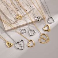 Stainless Steel 18K Gold Plated Modern Style Simple Style Polishing Plating Heart Shape Necklace main image 1
