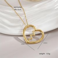Stainless Steel 18K Gold Plated Modern Style Simple Style Polishing Plating Heart Shape Necklace sku image 10