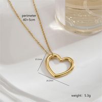 Stainless Steel 18K Gold Plated Modern Style Simple Style Polishing Plating Heart Shape Necklace sku image 7