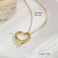 Stainless Steel 18K Gold Plated Modern Style Simple Style Polishing Plating Heart Shape Necklace sku image 6