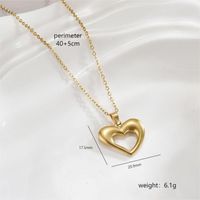 Stainless Steel 18K Gold Plated Modern Style Simple Style Polishing Plating Heart Shape Necklace sku image 3