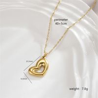 Stainless Steel 18K Gold Plated Modern Style Simple Style Polishing Plating Heart Shape Necklace sku image 8