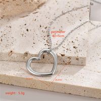 Stainless Steel 18K Gold Plated Modern Style Simple Style Polishing Plating Heart Shape Necklace sku image 4