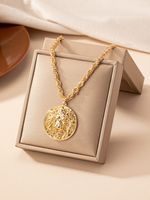 Simple Style Solid Color Alloy Plating Gold Plated Women's Pendant Necklace sku image 1