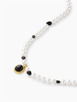 Style Simple Rond Acier Inoxydable Shell Perles Perlé Placage Perles Artificielles Obsidienne Plaqué Or 18K Femmes Pendentif main image 3