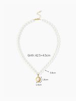 Simple Style Round Stainless Steel Shell Pearls Beaded Plating Artificial Pearls Obsidian 18K Gold Plated Women's Pendant Necklace main image 2