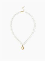Simple Style Round Stainless Steel Shell Pearls Beaded Plating Artificial Pearls Obsidian 18K Gold Plated Women's Pendant Necklace sku image 1
