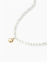 Style Simple Rond Acier Inoxydable Shell Perles Perlé Placage Perles Artificielles Obsidienne Plaqué Or 18K Femmes Pendentif main image 8