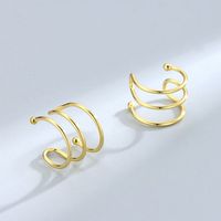 1 Pair Simple Style Solid Color Plating Sterling Silver Silver Plated Ear Cuffs main image 1