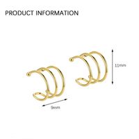 1 Pair Simple Style Solid Color Plating Sterling Silver Silver Plated Ear Cuffs main image 2