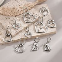 1 Pair Simple Style Commute Heart Shape Polishing Plating Stainless Steel 18K Gold Plated Drop Earrings main image 4