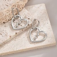 1 Pair Simple Style Commute Heart Shape Polishing Plating Stainless Steel 18K Gold Plated Drop Earrings main image 6