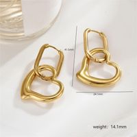 1 Pair Simple Style Commute Heart Shape Polishing Plating Stainless Steel 18K Gold Plated Drop Earrings sku image 7