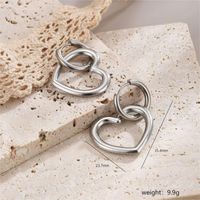 1 Pair Simple Style Commute Heart Shape Polishing Plating Stainless Steel 18K Gold Plated Drop Earrings sku image 1