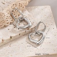 1 Pair Simple Style Commute Heart Shape Polishing Plating Stainless Steel 18K Gold Plated Drop Earrings sku image 6