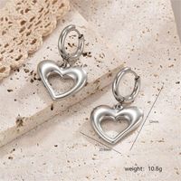 1 Pair Simple Style Commute Heart Shape Polishing Plating Stainless Steel 18K Gold Plated Drop Earrings sku image 2