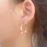 1 Pair Vacation Beach Geometric Enamel Plating 304 Stainless Steel 18K Gold Plated Earrings main image 9