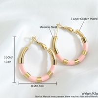 1 Pair Vacation Beach Geometric Enamel Plating 304 Stainless Steel 18K Gold Plated Earrings main image 2