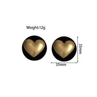 1 Pair Simple Style Heart Shape Arylic Alloy Ear Studs sku image 1