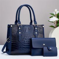 Women's Large Pu Leather Solid Color Classic Style Square Zipper Handbag sku image 3