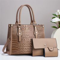 Women's Large Pu Leather Solid Color Classic Style Square Zipper Handbag sku image 7