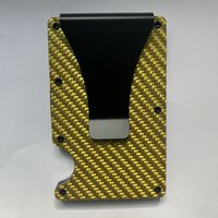 Men's Plaid Carbon Fiber Microfiber Open Card Holders sku image 3