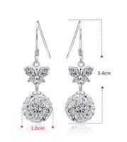 1 Pair Elegant Butterfly Plating Inlay Copper Rhinestones White Gold Plated Drop Earrings main image 2