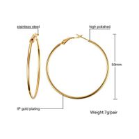 1 Pair Simple Style Geometric 304 Stainless Steel Gold Plated Hoop Earrings main image 2