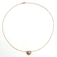 Elegant Einfacher Stil Herzform Kupfer Überzug Inlay Zirkon Vergoldet Halskette Mit Anhänger main image 5