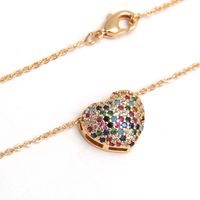 Elegant Simple Style Heart Shape Copper Plating Inlay Zircon Gold Plated Pendant Necklace main image 6