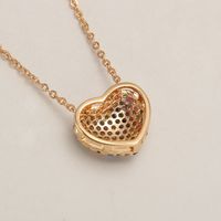 Elegant Simple Style Heart Shape Copper Plating Inlay Zircon Gold Plated Pendant Necklace main image 4