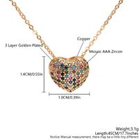 Elegant Simple Style Heart Shape Copper Plating Inlay Zircon Gold Plated Pendant Necklace main image 2