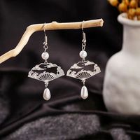 1 Pair Chinoiserie Clouds Plating Hollow Out Alloy Silver Plated Drop Earrings main image 1