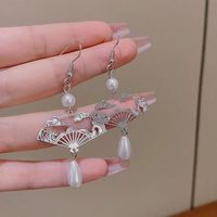 1 Pair Chinoiserie Clouds Plating Hollow Out Alloy Silver Plated Drop Earrings main image 3