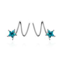 1 Pair Casual Luxurious Star Inlay Copper Crystal Ear Studs sku image 1