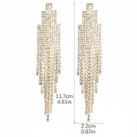 1 Paire Élégant Luxueux Géométrique Incruster Alliage Strass Boucles D'oreilles main image 2