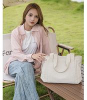 Women's Vintage Style Solid Color Canvas Shopping Bags main image 4