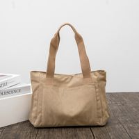 Women's Vintage Style Solid Color Canvas Shopping Bags main image 5
