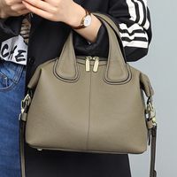 Women's Pu Leather Solid Color Vintage Style Classic Style Round Zipper Handbag main image 5