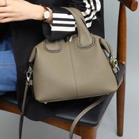 Women's Pu Leather Solid Color Vintage Style Classic Style Round Zipper Handbag main image 3