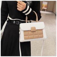 Women's Medium Pu Leather Color Block Classic Style Square Zipper Handbag main image 5