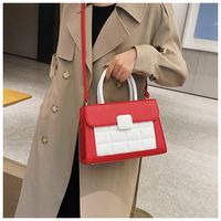 Women's Medium Pu Leather Color Block Classic Style Square Zipper Handbag main image 3