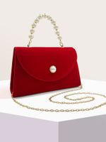 Women's Plush Solid Color Classic Style Square Flip Cover Evening Bag main image 5