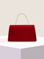 Women's Plush Solid Color Classic Style Square Flip Cover Evening Bag main image 3