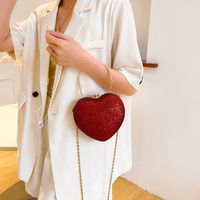 امرأة صغير جلد غير حقيقي شكل القلب ملابس الشارع على شكل قلب قفل حقيبة المساء main image 4