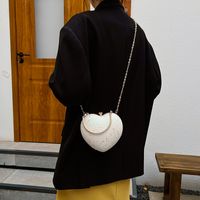 Women's Small Pu Leather Heart Shape Streetwear Heart-shaped Lock Clasp Evening Bag main image 3