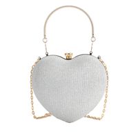 Women's Small Pu Leather Heart Shape Streetwear Heart-shaped Lock Clasp Evening Bag sku image 3