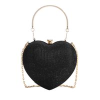Women's Small Pu Leather Heart Shape Streetwear Heart-shaped Lock Clasp Evening Bag sku image 4